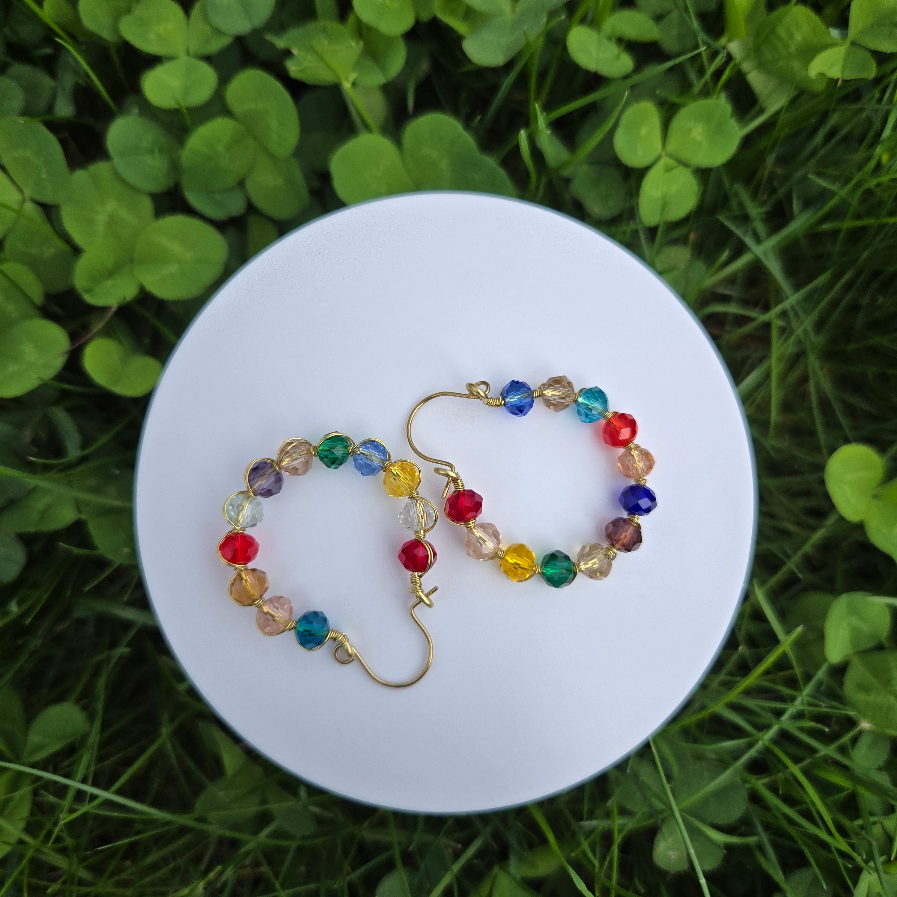 Rainbow Hoop Earrings