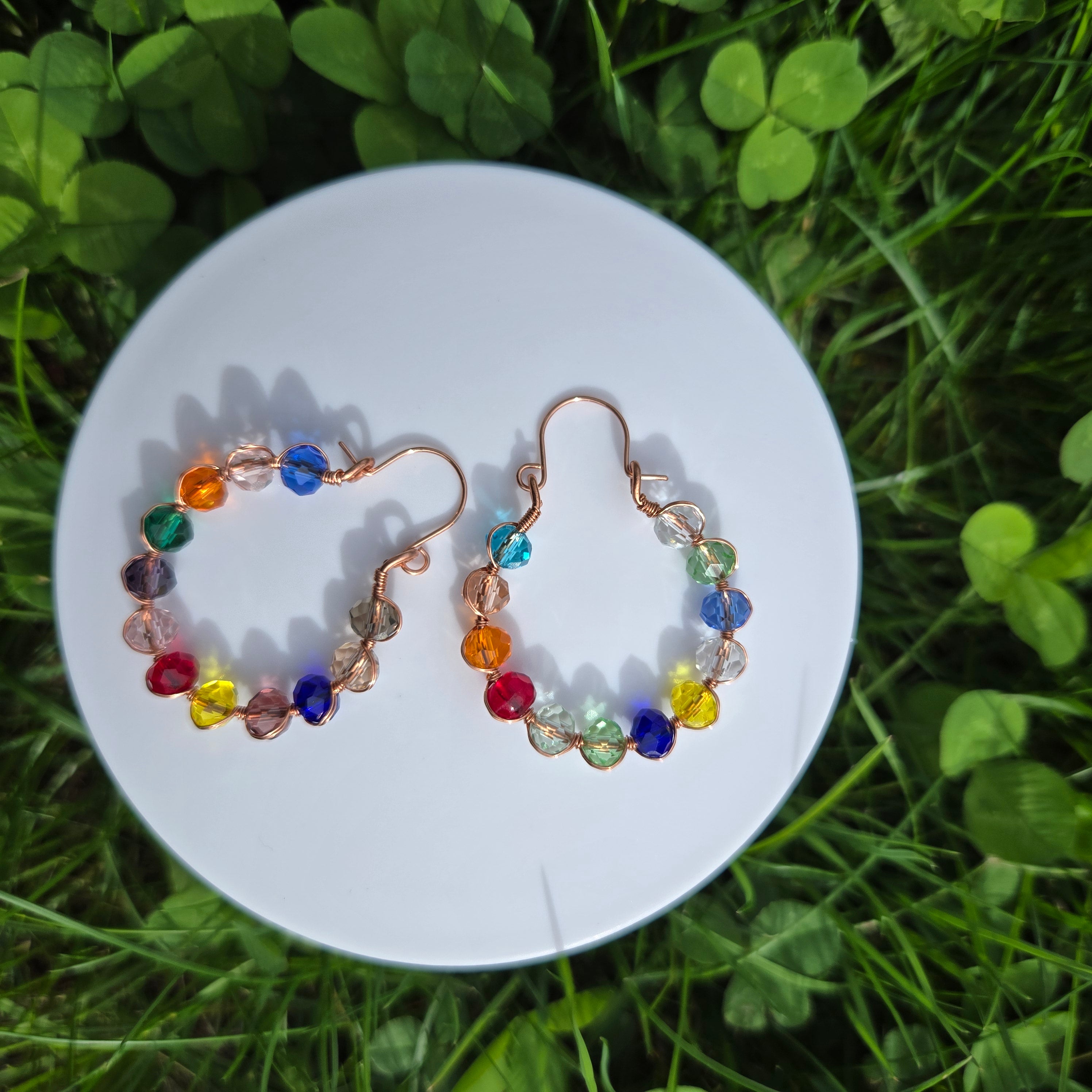 Rainbow Hoop Earrings