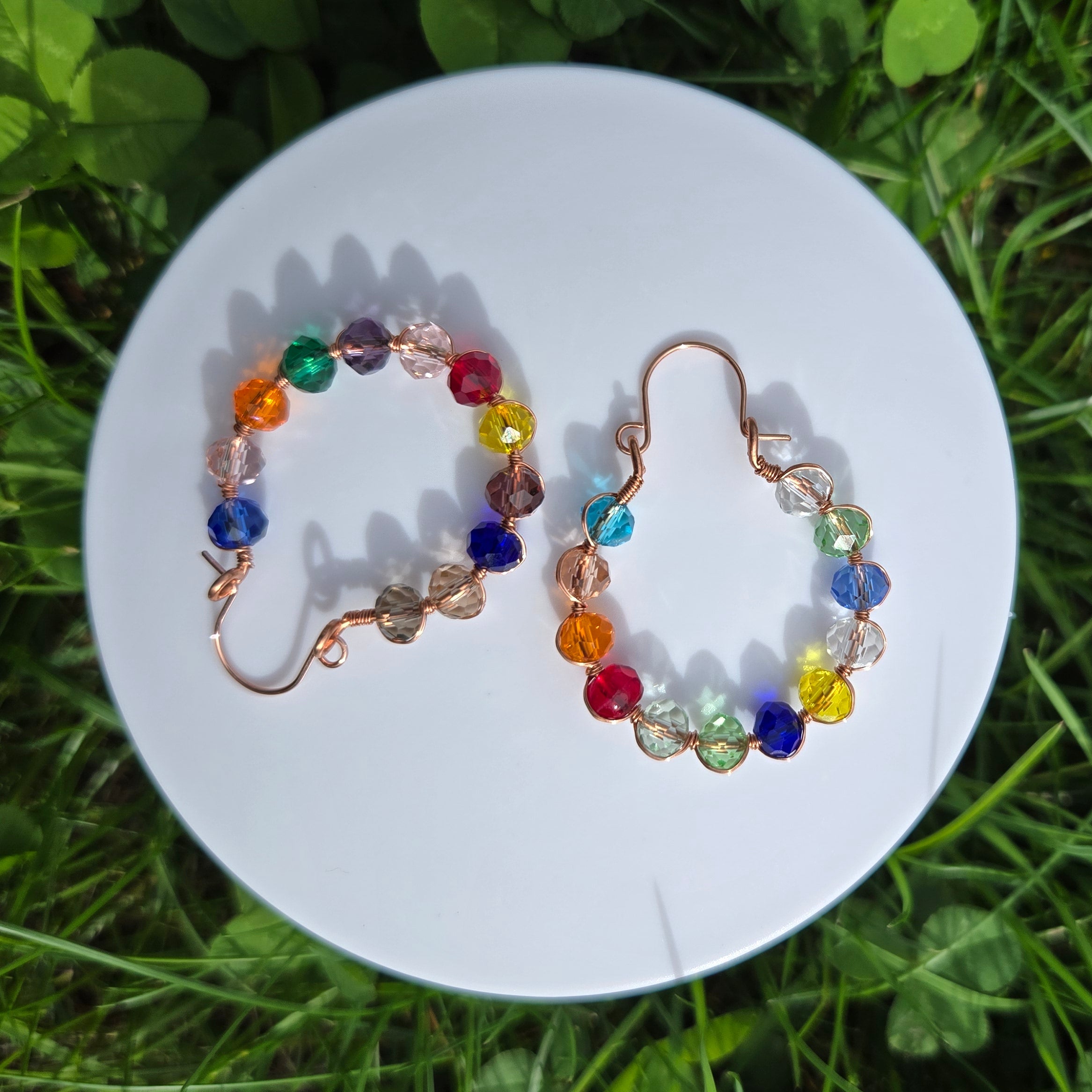 Rainbow Hoop Earrings